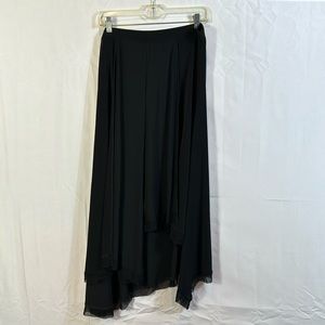 Chico’s Black Hi Lo Skirt Size 2(large) New Without Tags Square Front Stretch